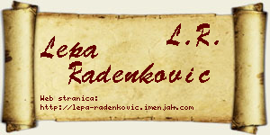Lepa Radenković vizit kartica